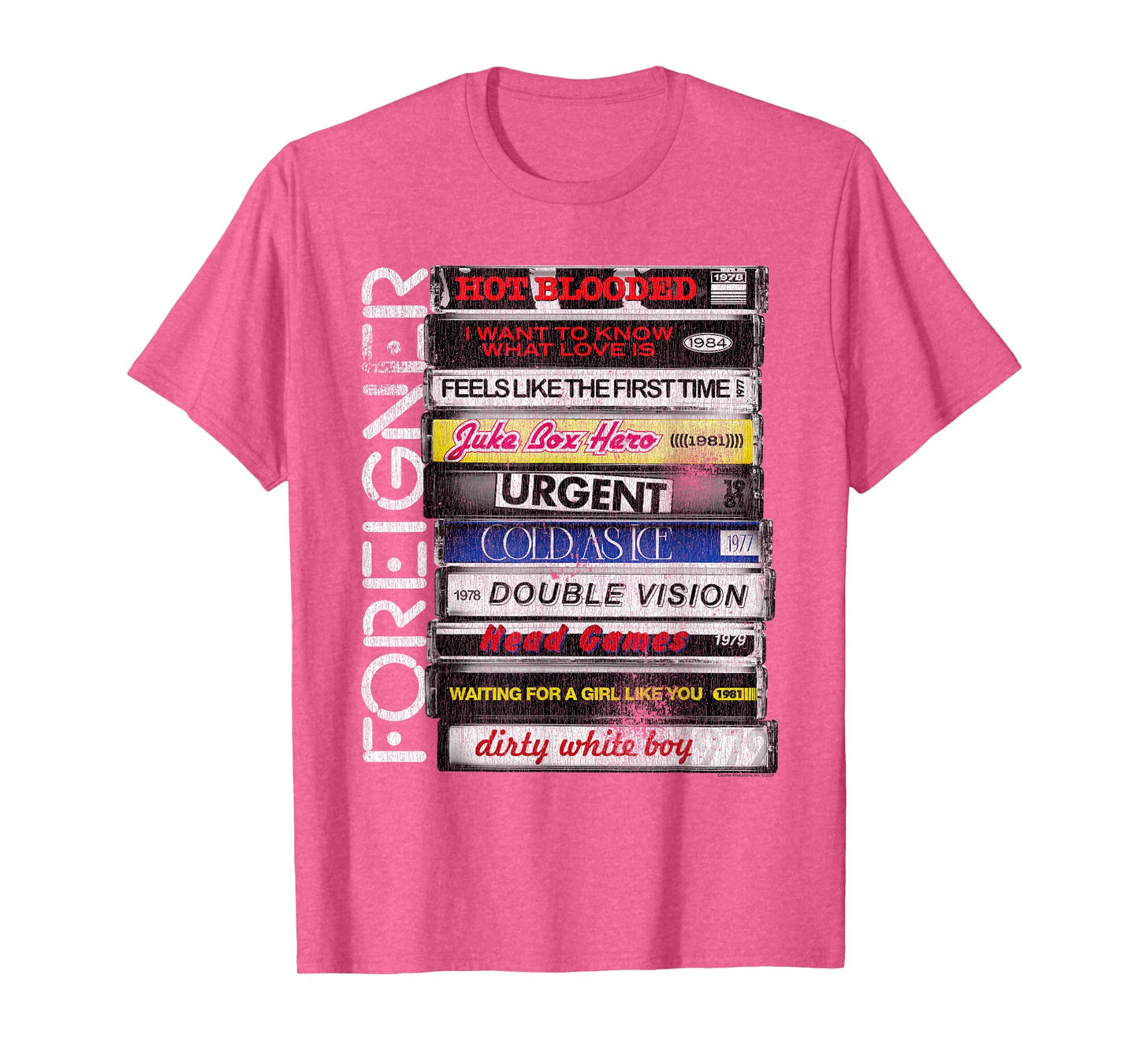 Foreigner Classic Hit Songs 80s Rock Band T-Shirt