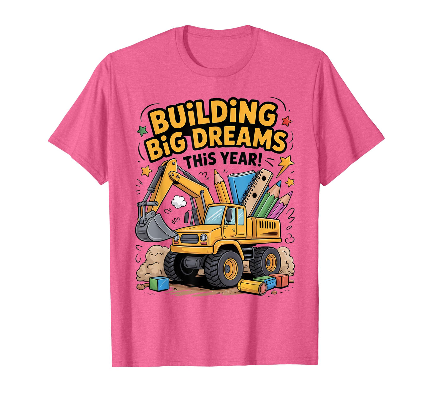 Construction Truck - Back to School Cartoon Design T-Shirt
