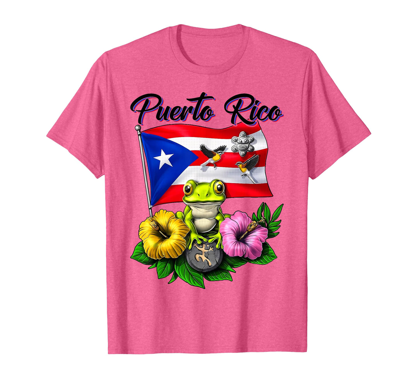 Funny Boricua Coqui Frog Taino Puerto Rico Puerto Rican Flag T-Shirt