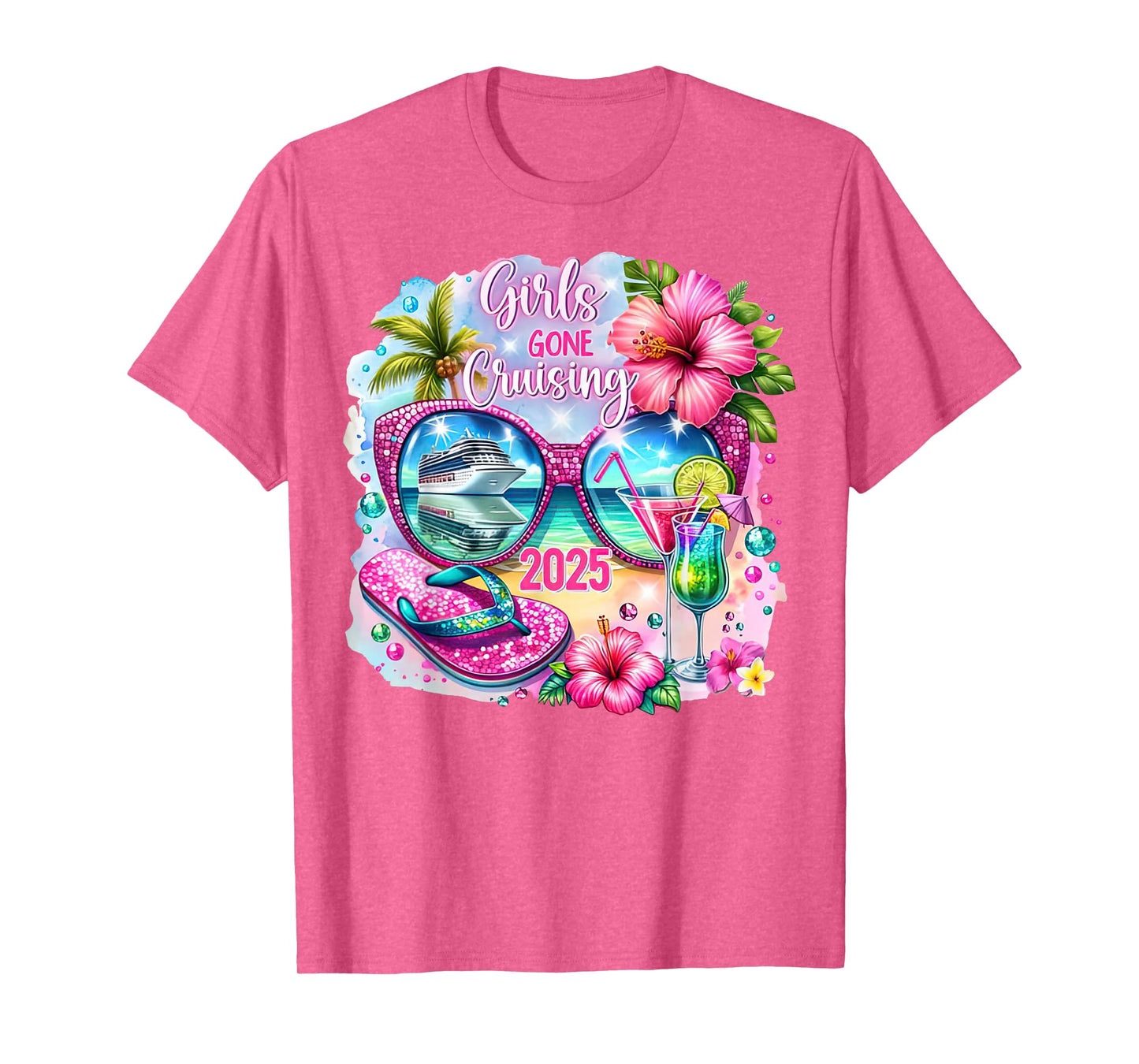 Girls Gone Cruising 2025 Vacation 2025 Tropical Girls Trip T-Shirt