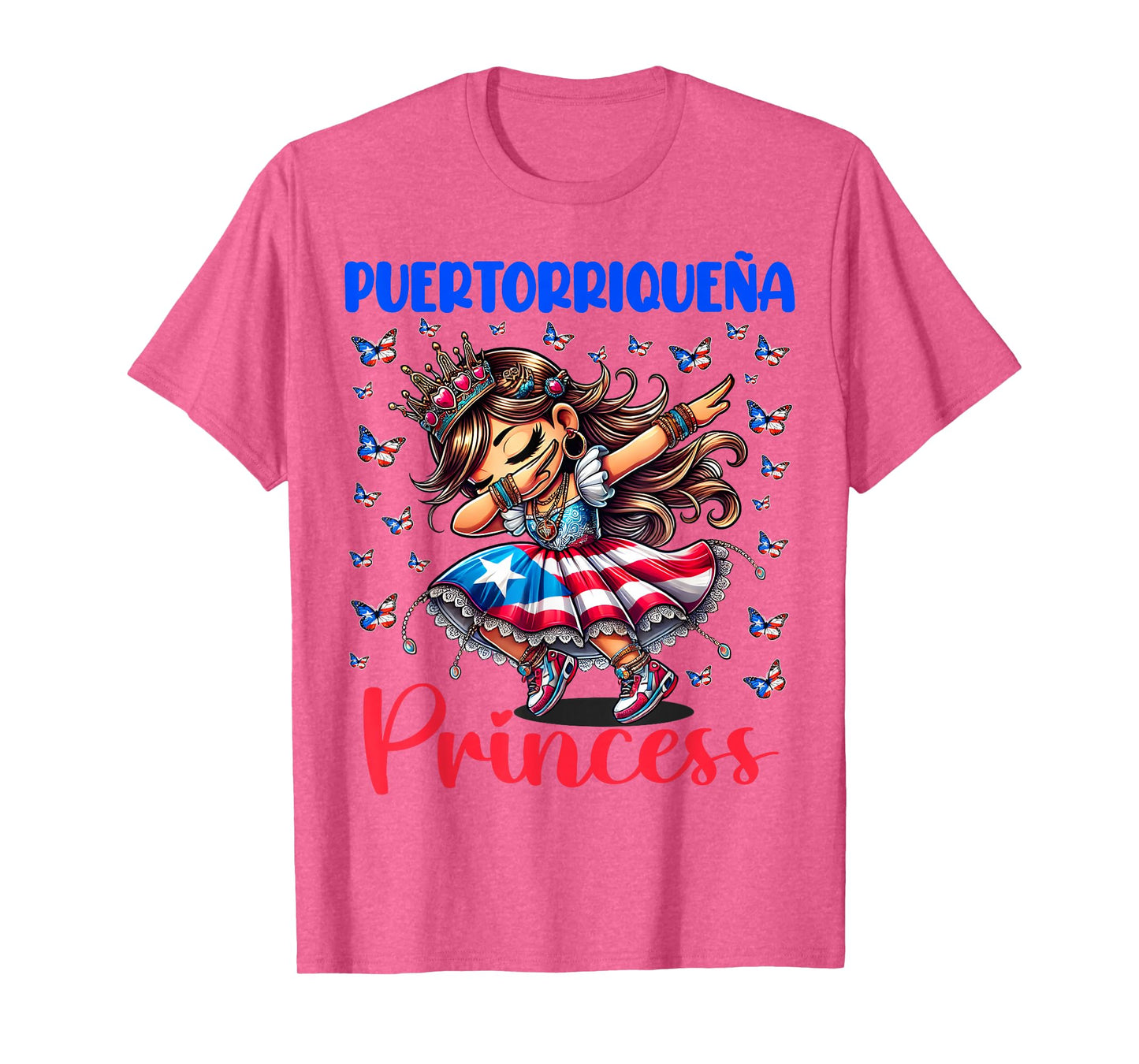Puertorriqueña Princess Boricua Pride Girl Dabbing for kids T-Shirt