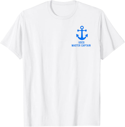 USCG Master Captain Uniform Charter Coast Guard Boating T-Shirt - T-Shirt | White