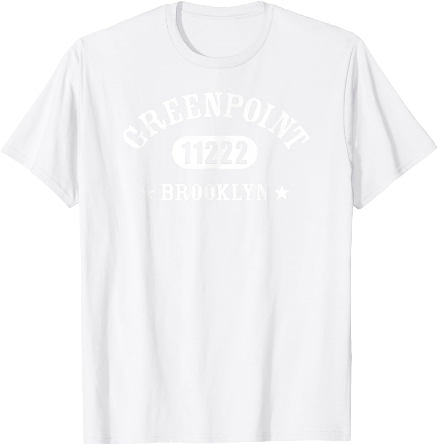GREENPOINT Brooklyn NY 11222 Athletic Design T-Shirt - T-Shirt | White