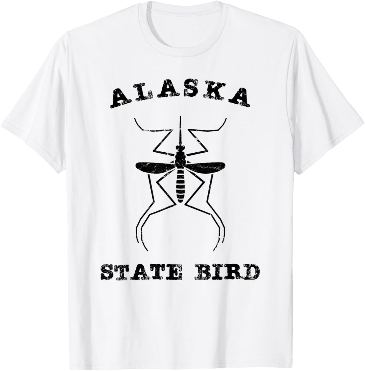 Alaska State Bird Mosquito T-Shirt - T-Shirt | White