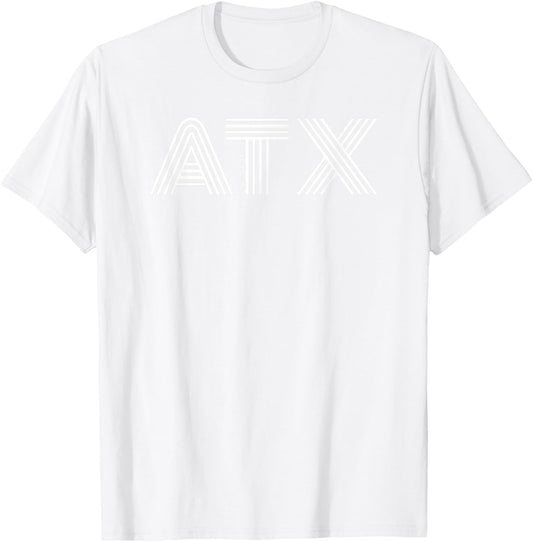 ATX/Austin TX Retro Design in White T-Shirt - T-Shirt | White