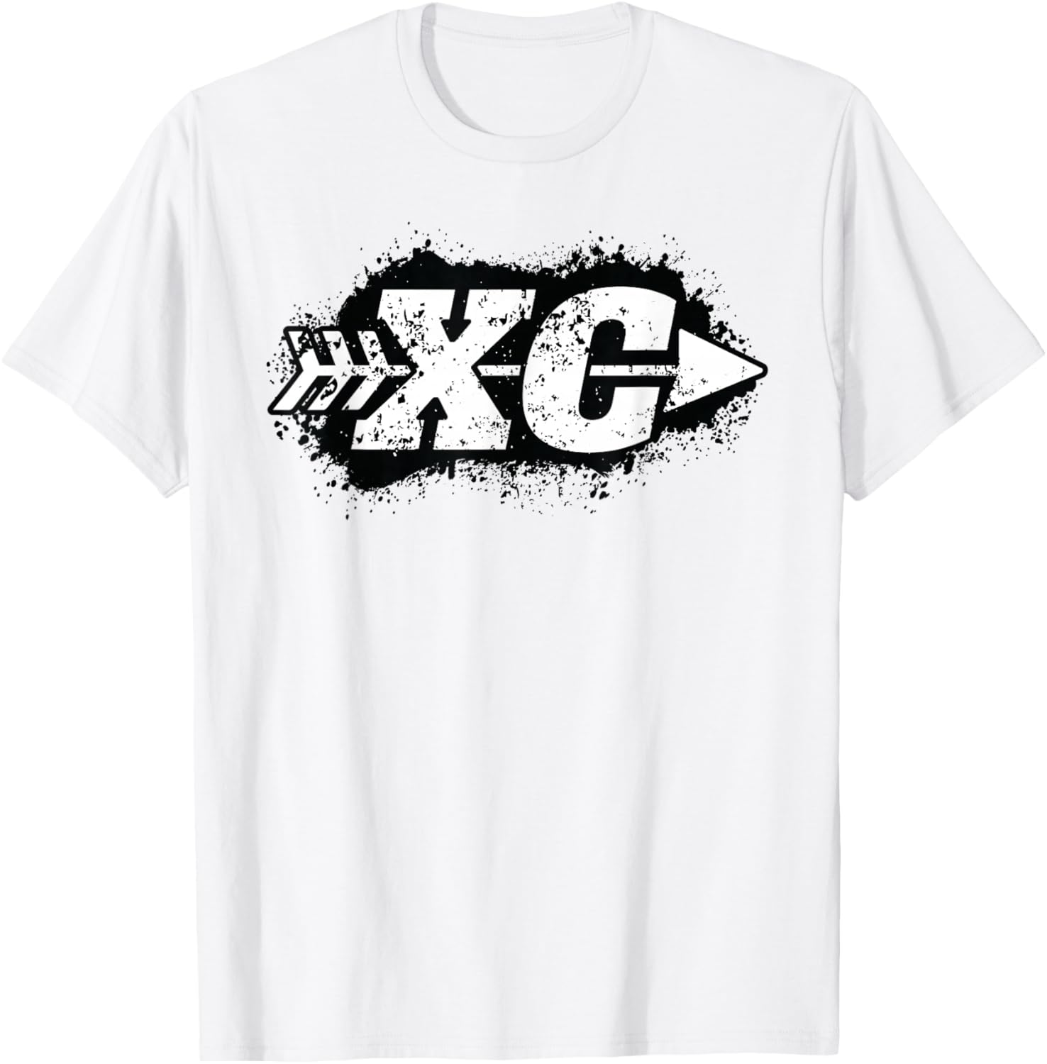 CX - Grunge Cross Country Running T-Shirt - T-Shirt | White