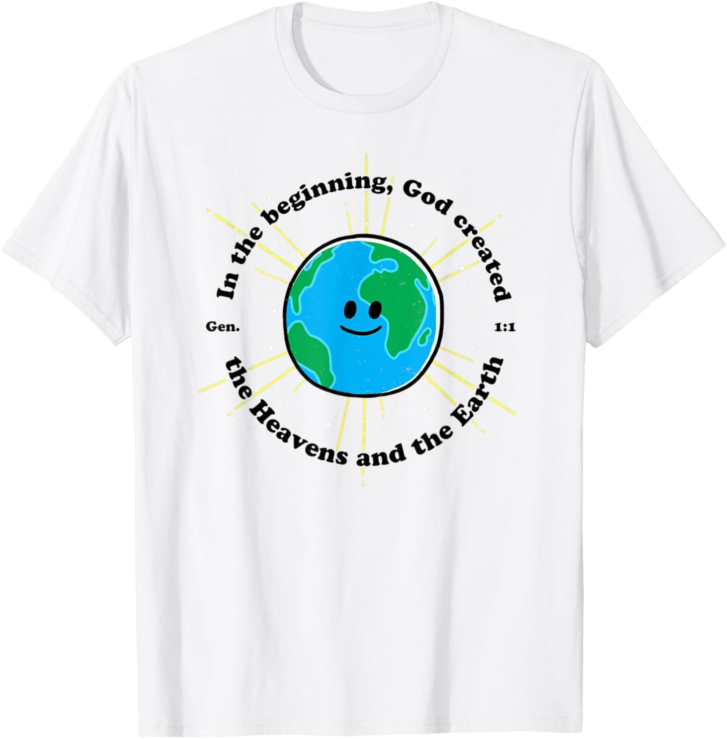 In the Beginning God Created the Heavens and the Earth T-Shirt - T-Shirt | White