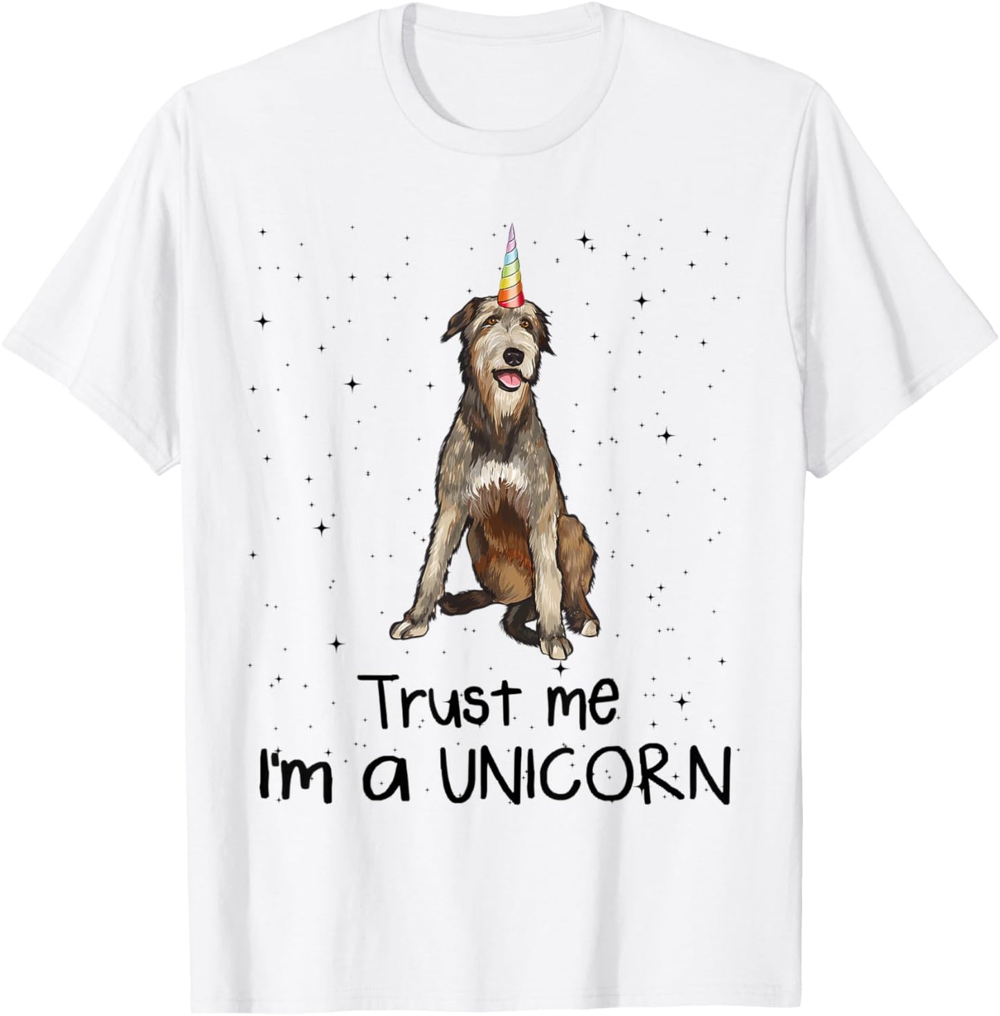 Irish Wolfhound Trust Me I'm A Unicorn Dog Men Women Kids T-Shirt - T-Shirt | White
