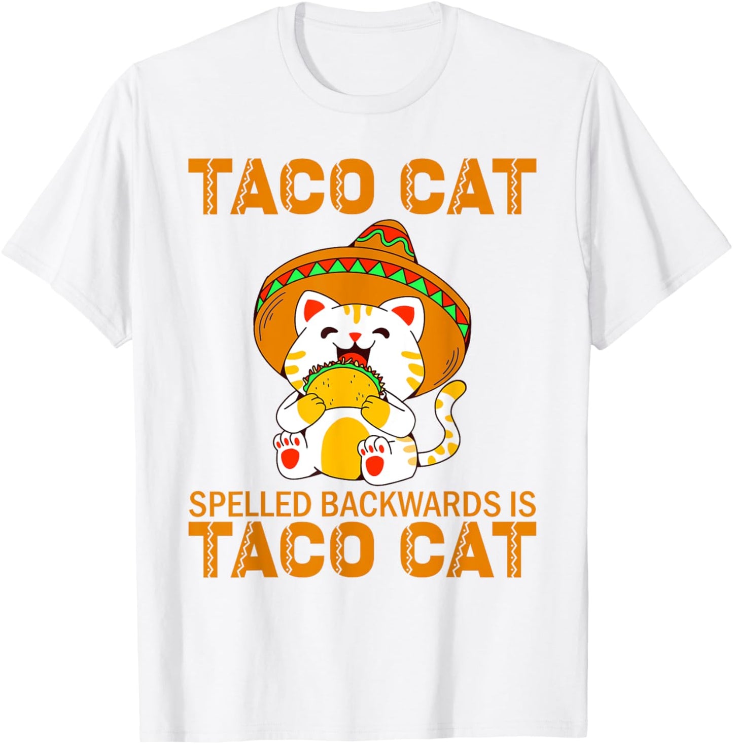 TacoCat for Kids Taco Cat Cinco de Mayo TacoCat Kids Cat T-Shirt - T-Shirt | White
