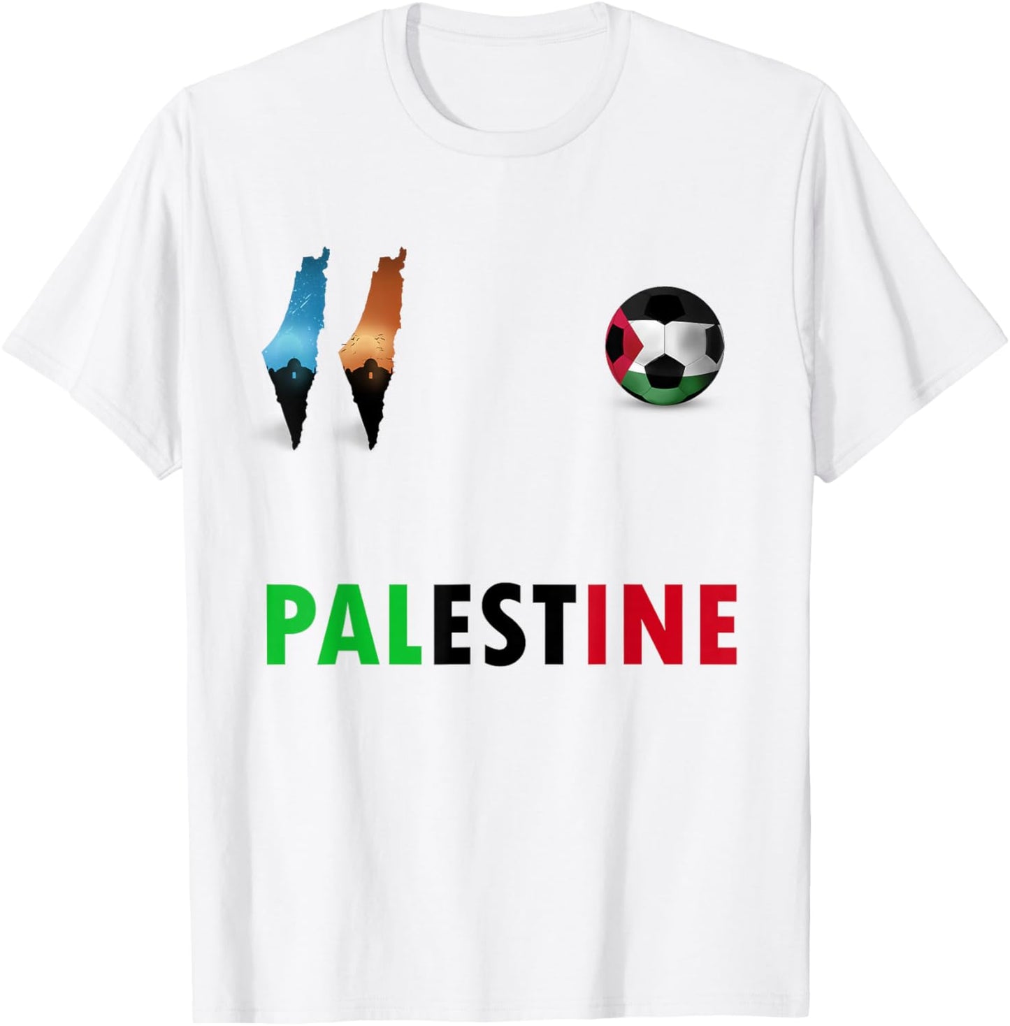 Palestine Football Fans Jersey Palestinian Ball Flag Quds T-Shirt - T-Shirt | White