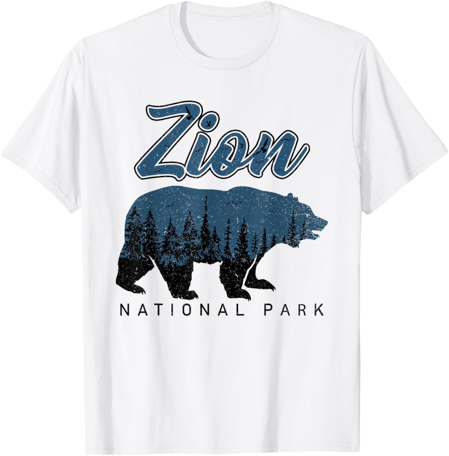 Vintage Retro Zion National Park Utah Bear T-Shirt - T-Shirt | White