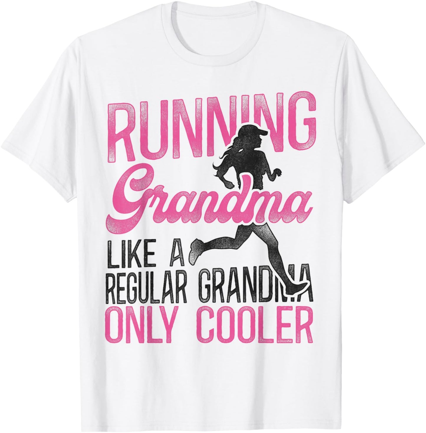 Running Runner Half Marathon Grandma Vintage Female Runner T-Shirt - T-Shirt | White