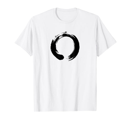 Black Enso Zen Circle Calligraphy Shirt T-Shirt