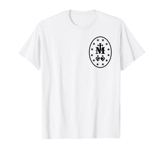 Miraculous Medal T-Shirt Catholic Virgin Mary Sacred Heart T-Shirt