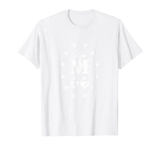 Miraculous Medal T-Shirt Catholic Virgin Mary Sacred Heart T-Shirt