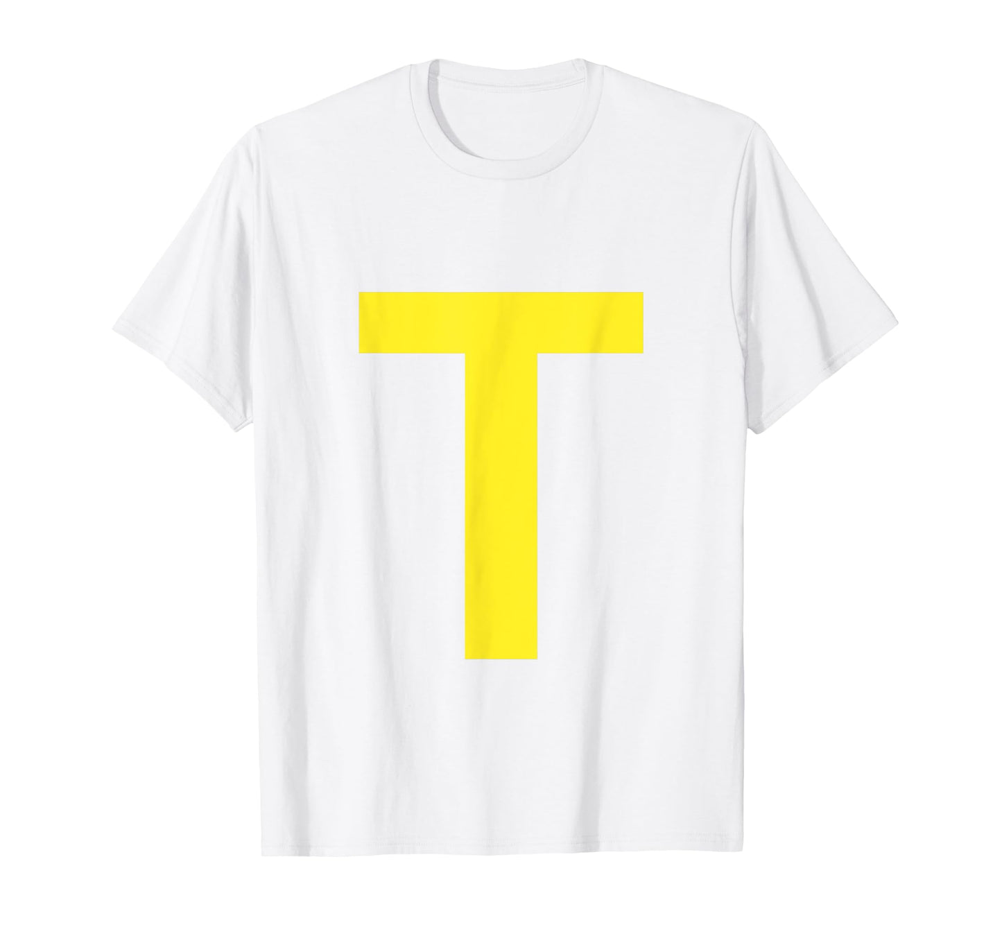 Letter T in Yellow on Green Costume Halloween Party T-Shirt