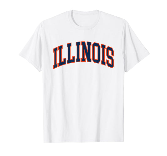 Retro Illinois Tee Vintage Illinois Blue Orange Throwback IL T-Shirt