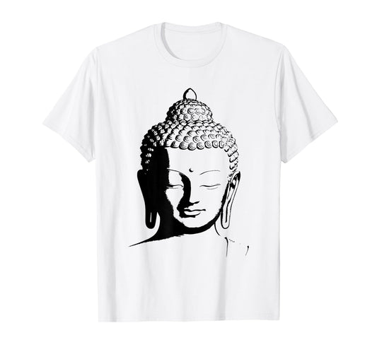 Zen Buddha Head Buddhism Graphic Meditation Spiritual Design T-Shirt