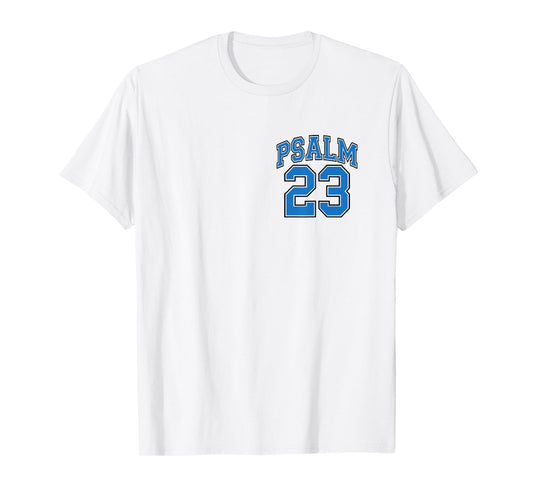 (Front Back Design) Royal Blue, Psalm 23 Lord is My Shepherd T-Shirt