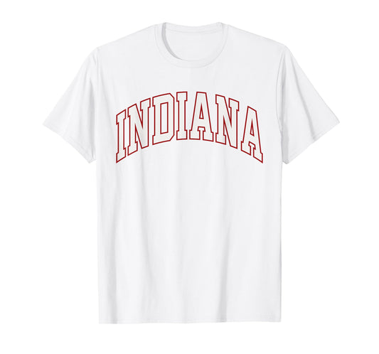 Retro Indiana Men Indiana Women Vintage Red White Souvenir T-Shirt