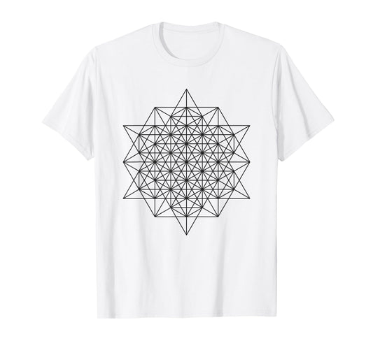 64 Grid Star Tetrahedron Sacred Geometry T-Shirt