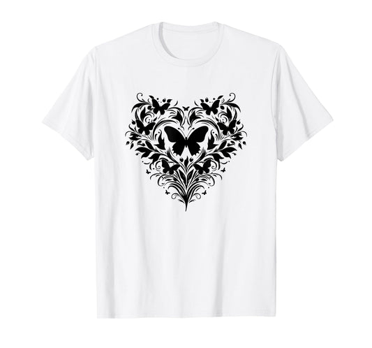 Moths, butterflies, heart, floral, plants, insects, species T-Shirt
