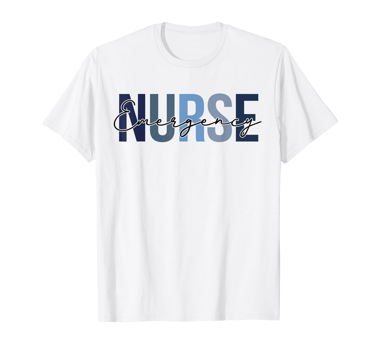 Cute Nurse Apparel Leopard Emergency Nurse Retro T-Shirt for Women, White, Small