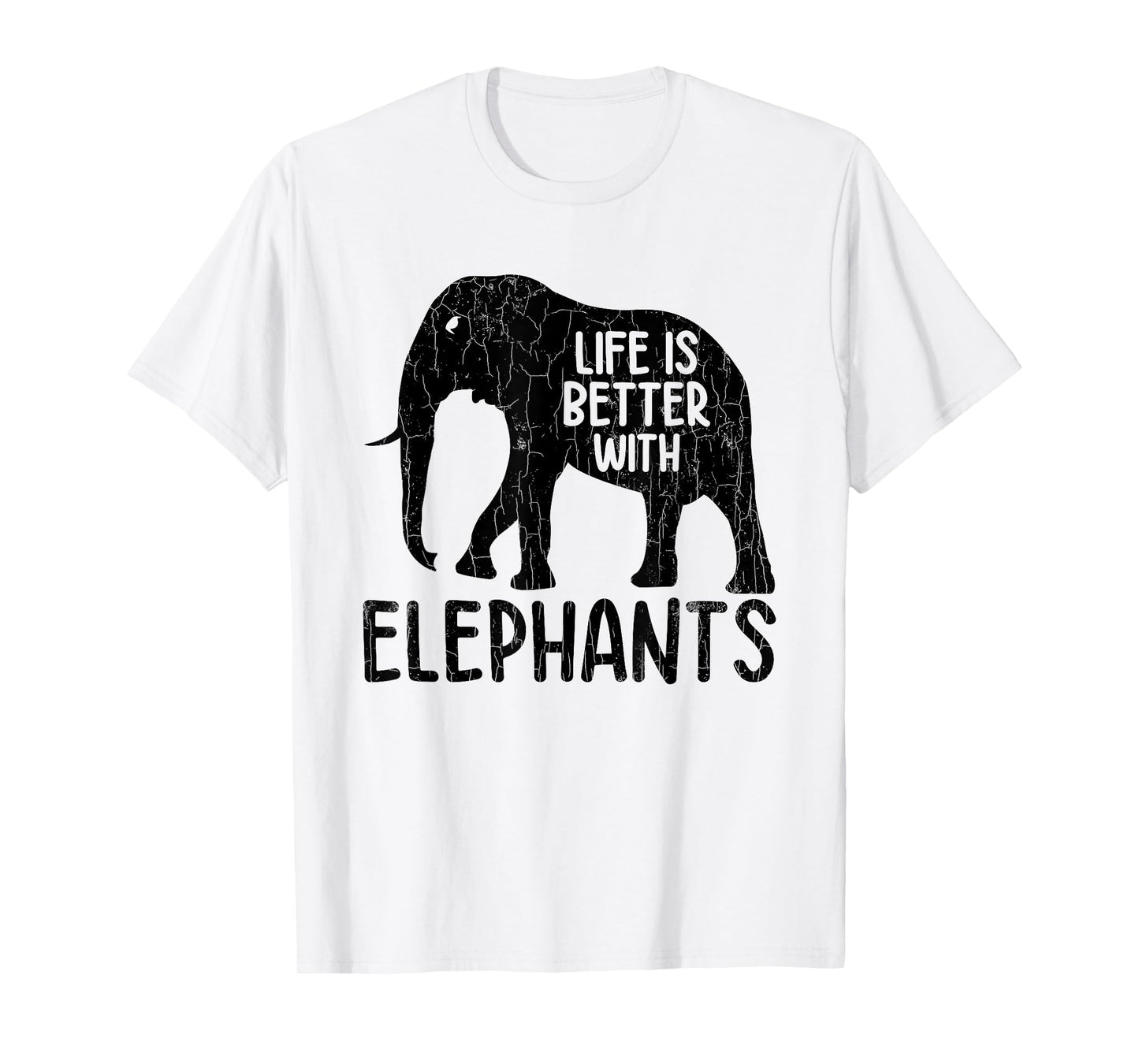 Life Is Better With Elephants Funny Elephant Lover Graphic T-Shirt