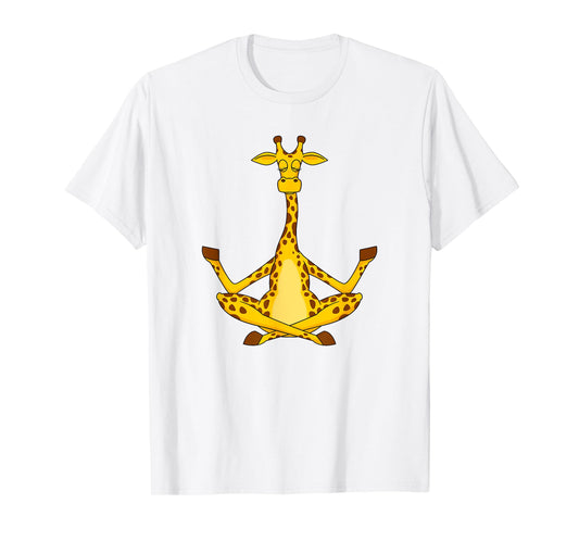 Meditation Giraffe Cartoon Animals Yoga & Fitness Lover T-Shirt