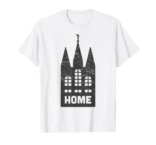Mormon LDS Temple "Home" Distressed T-Shirt