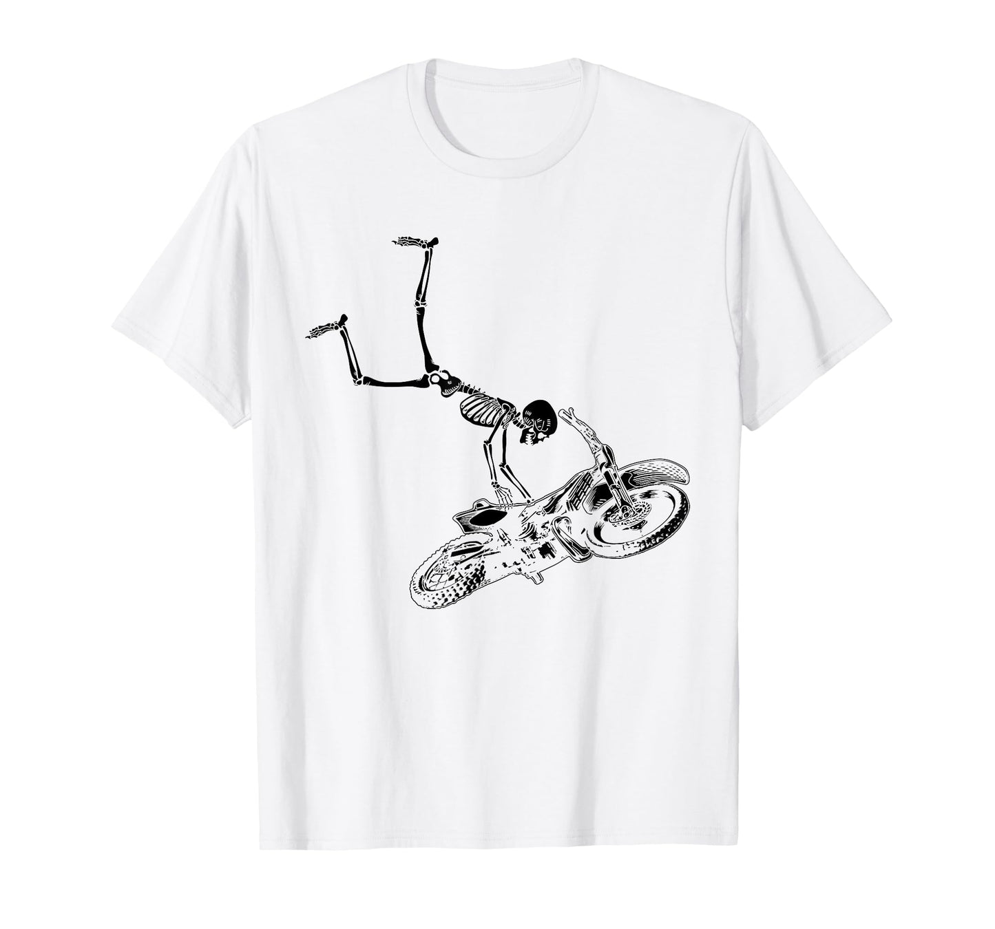 Skeleton riding dirt bike motocross biking T-Shirt