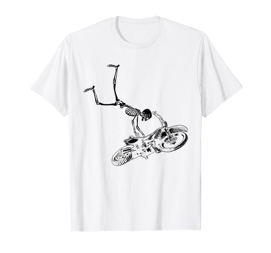 Skeleton riding dirt bike motocross biking T-Shirt