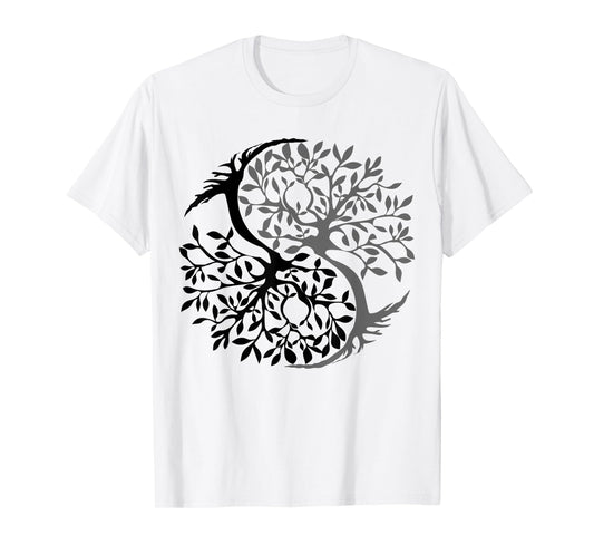 Tree Of Life Yin Yang Symbol Funny Bonsai Zen Gift Men Women T-Shirt
