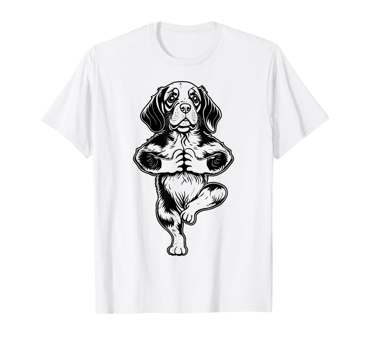 Beagle Yoga Puppy Dog Funny Dogs Tree Pose Vrikshasana T-Shirt