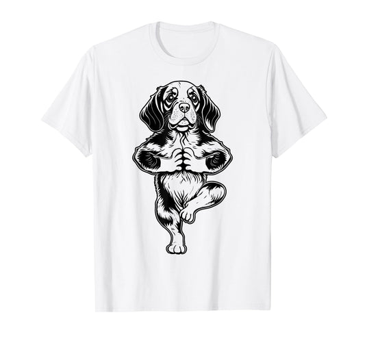 Beagle Yoga Puppy Dog Funny Dogs Tree Pose Vrikshasana T-Shirt