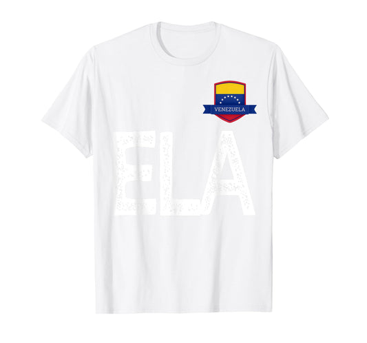 Venezuela Human-Flag Letter E and L and A Venezuela T-Shirt