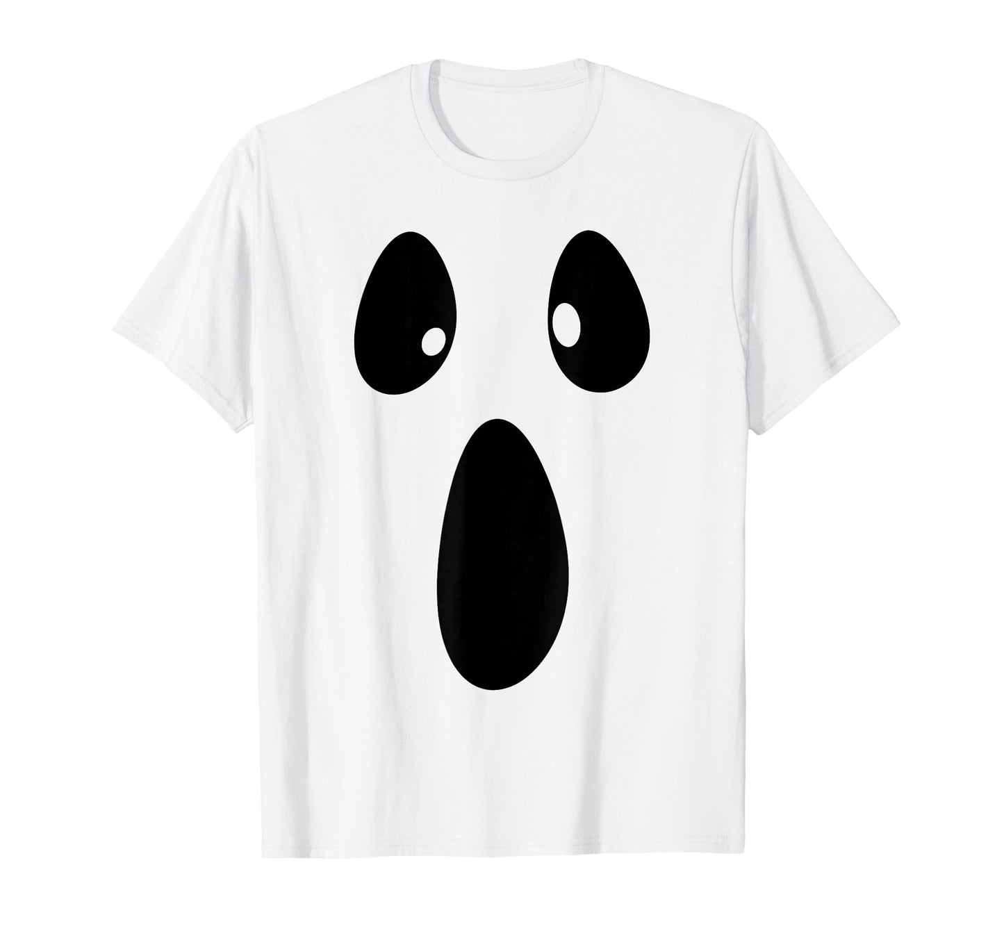 Ghost Silly Face Spooky Halloween Ghoul Face Easy Costume T-Shirt
