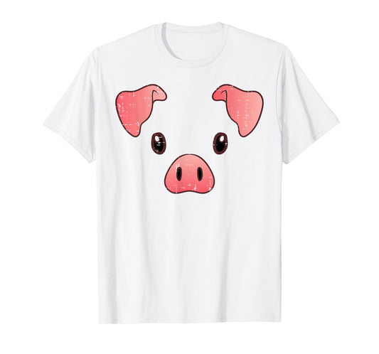 Pig Face Costume Cute Hog Halloween Animal Kids Women Men T-Shirt