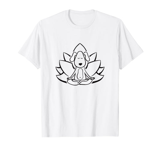Buddha Dog Yoga Shirt Meditation Lotus Flower T-Shirt T-Shirt