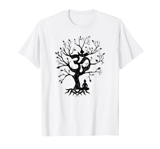 Tree of Life and Ohm Symbol Design for Women or Men Om T-Shirt