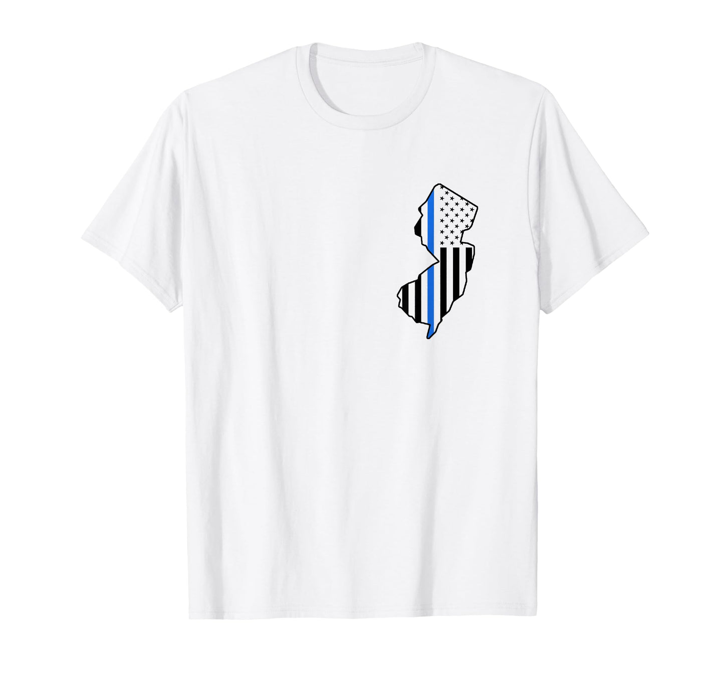 New Jersey US Thin Blue Line Flag Police State Trooper T-Shirt