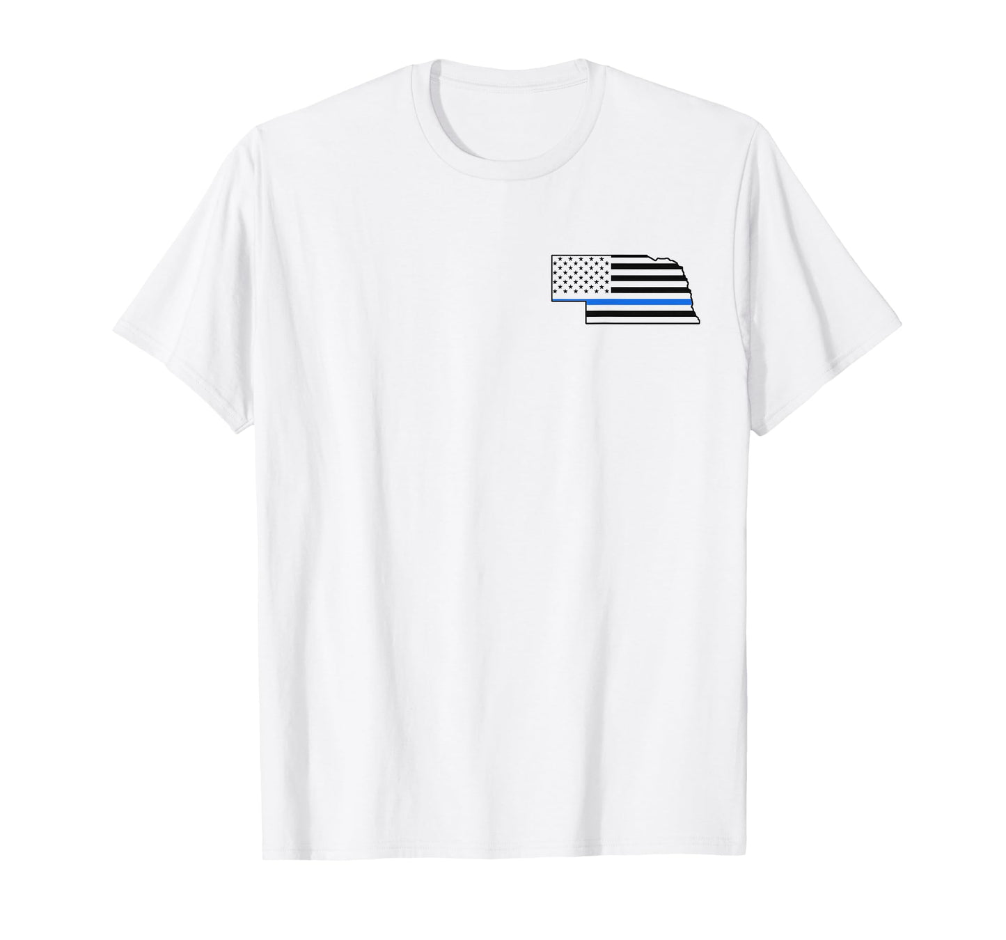 Nebraska US Thin Blue Line Flag Police State Trooper T-Shirt