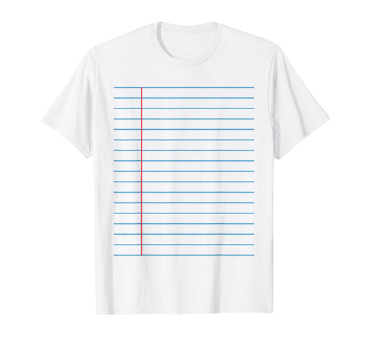 College Ruled Lined Paper Student Teacher Professor Costume T-Shirt