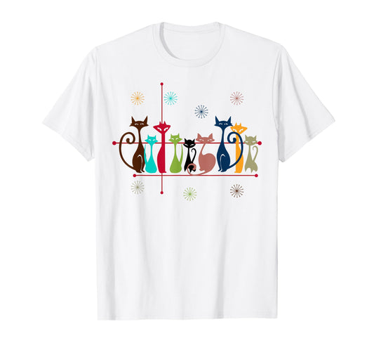 Vintage Retro Cat Gifts: 50s 60s Style Cat Dad & Mom T-Shirt
