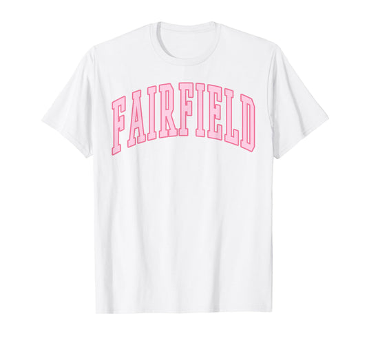 Fairfield Vintage Preppy Varsity Pink Sports T-Shirt