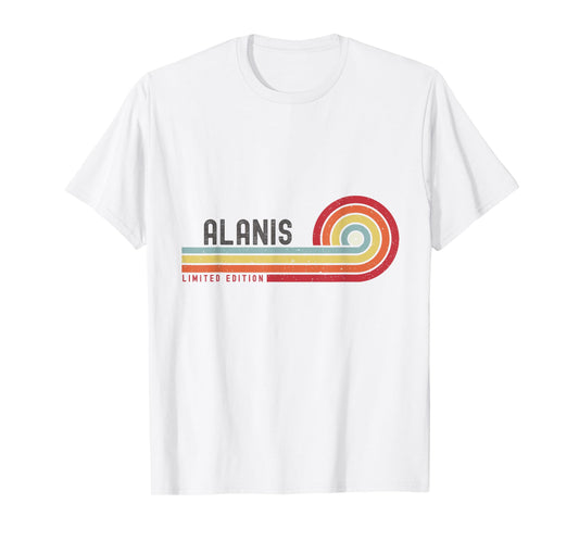 I Love Alanis Personalized Retro Sunset First Name T-Shirt
