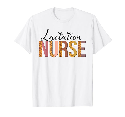 Leopard Lactation Nurse Gifts Womens Nursing Apparel T-Shirt