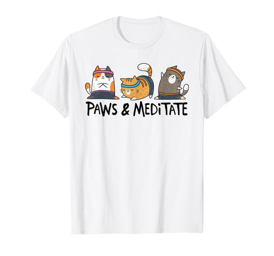 Yoga Cat Paws And Meditate Yoga Position Workout Gift T-Shirt