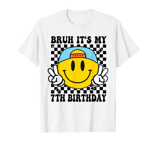 Bruh It's My 7th Birthday 7 Year Old Birthday Boys Girls T-Shirt