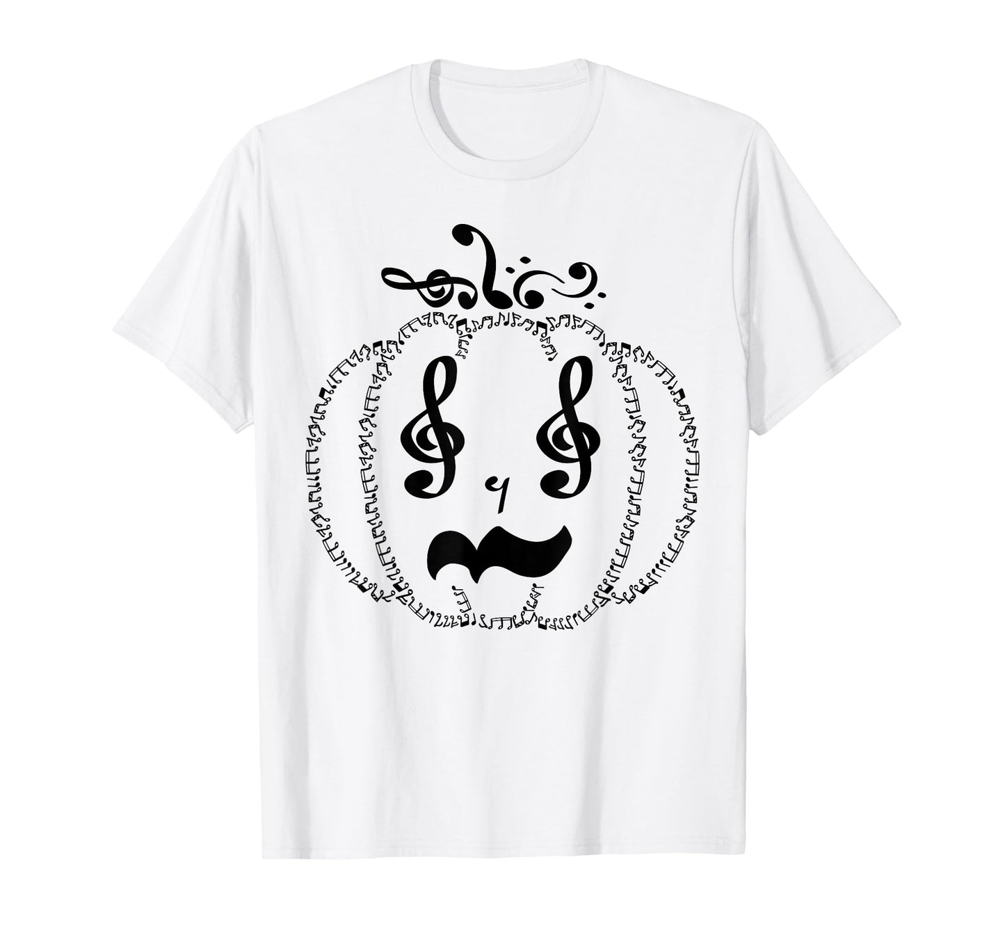 Pumpkin with Music Notes Music Teachers Halloween Men Women T-Shirt